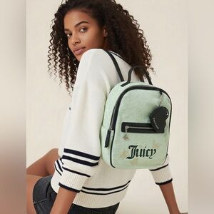 Juicy Couture Wingin It Backpack w/ Matching Coin Bag Pastel Turquoise Butterly